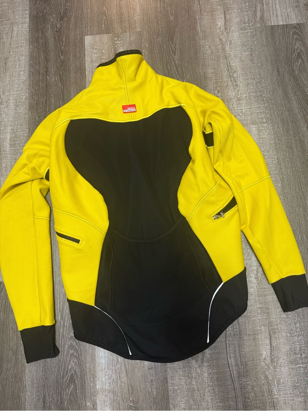 Men's Performance Cycling Jacket in Yellow with Black Accents - Picture 2 of 8